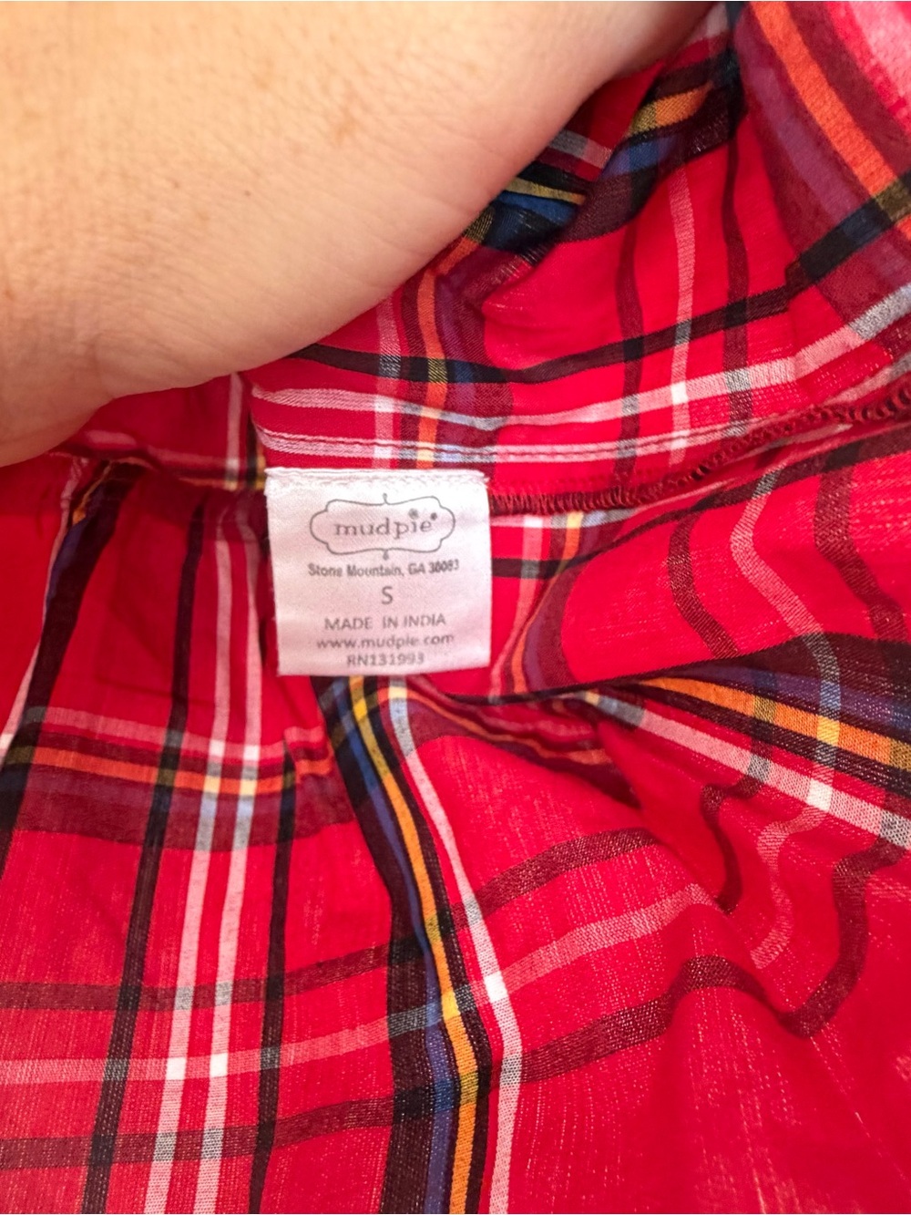 Mud pie ashford plaid top small - Picture 3 of 6
